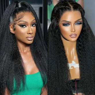 360 Lace Front KinkyStraight Human Hair Wigs For Women