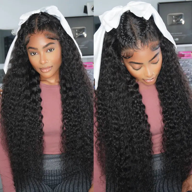 Pre Braid with Pre Baby Hair 10x6 Parting Max Pre Cut Transparent Lace Frontal Glueless Water Wave Wig Put On & Go Human Hair - Image 2