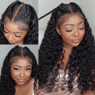 Pre Braid with Pre Baby Hair 10x6 Parting Max Pre Cut Transparent Lace Frontal Glueless Water Wave Wig Put On & Go Human Hair