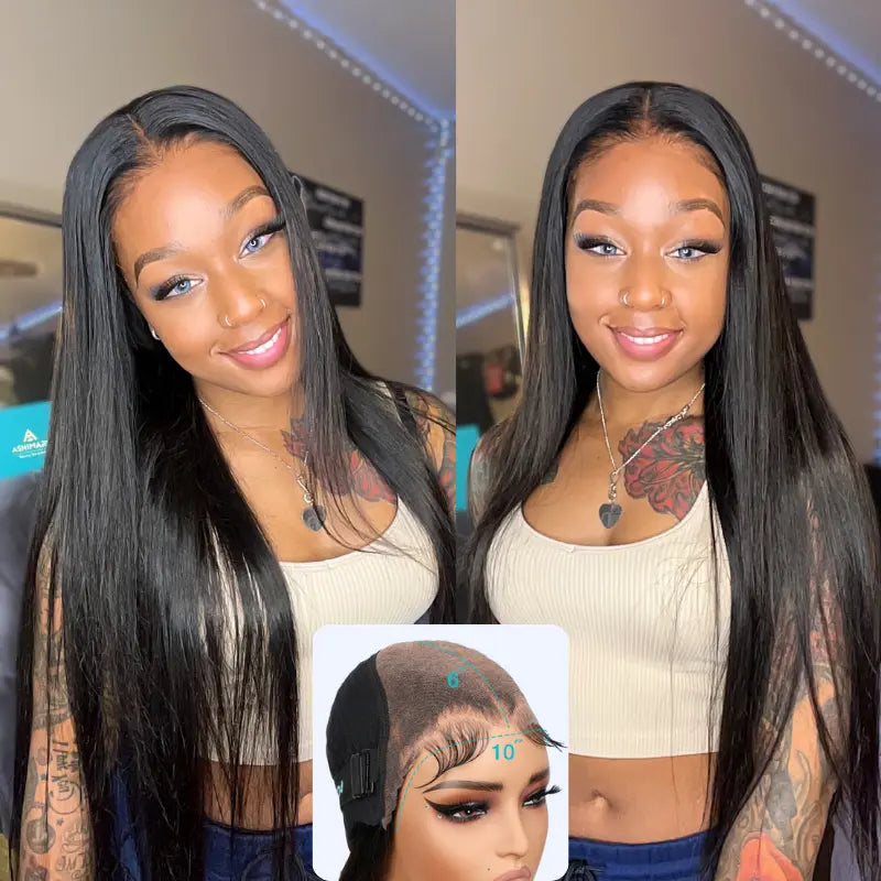Ashimary 10x6 Parting Max HD Lace Glueless Single Grid Single Strand Wig Straight Wear & Go Wigs - Image 4