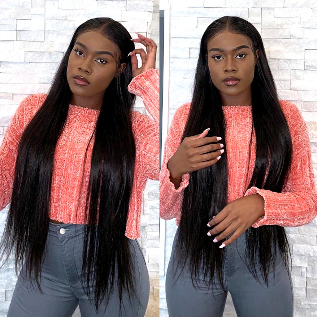 YZ Grace 10A Straight Thick& Soft Brazilian Human Hair Bundles with Closure Virgin Hair Natural Color - Image 2