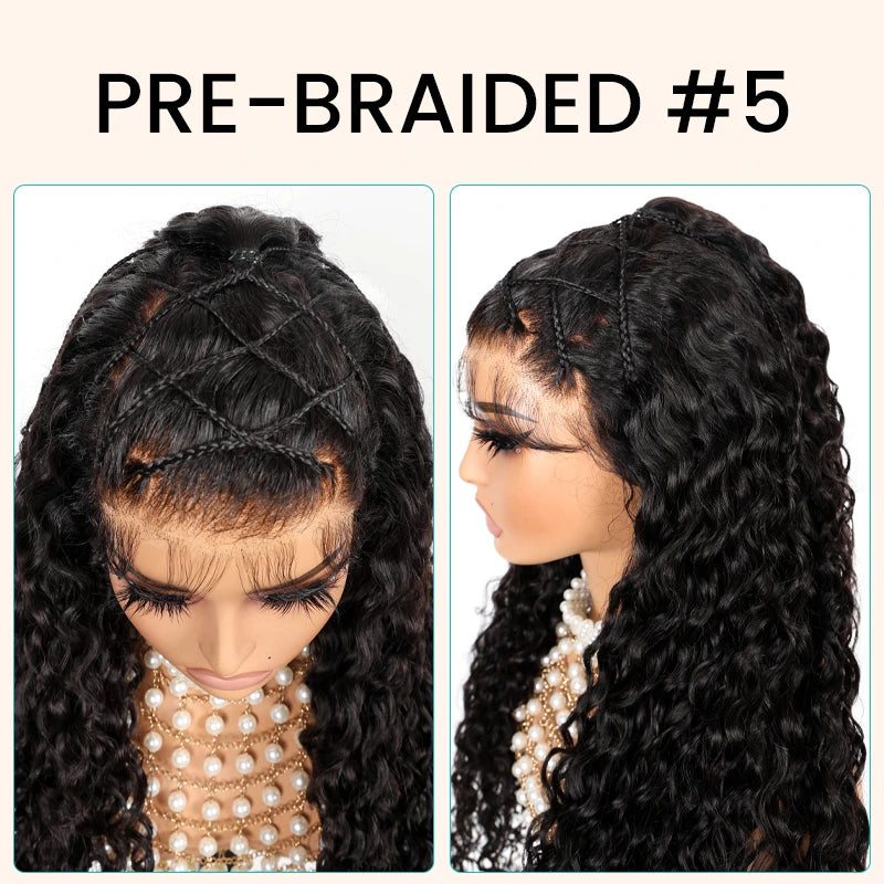 Pre-Braided Styles 10x6 Parting Max Pre Cut Transparent Lace Frontal Glueless Wig Put On & Go Human Hair - Image 7