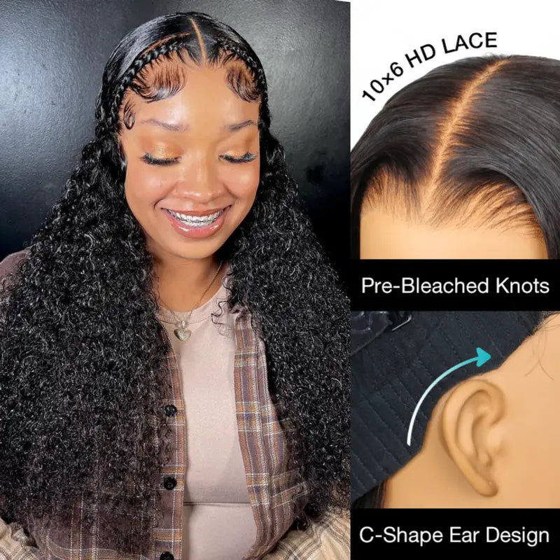 Ashimary Deep Wave Parting Max 10x6 Transparent Lace Frontal Wear and Go Wig Glueless Human Hair Wig - Image 4