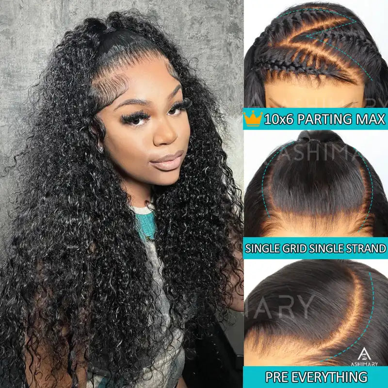 Ashimary Deep Wave Parting Max 10x6 Transparent Lace Frontal Wear and Go Wig Glueless Human Hair Wig - Image 3