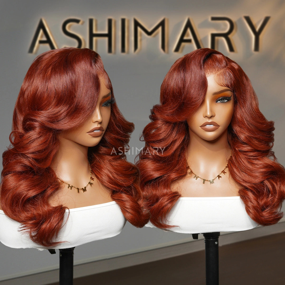 Reddish Brown Peacock Curls Pull & Go 13x6 Full Lace Front Glueless Wig Pre-Styled Heavy Layers - Image 9
