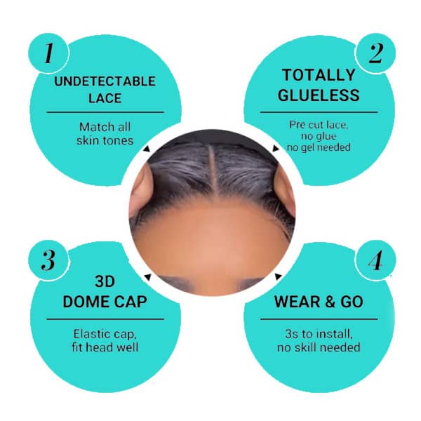 Blonde Highlight Put On & Go Silky Straight Glueless Beginner Friendly Ready to Wear Wig Pre Plucked Hairline & Bleached Knots - Image 10