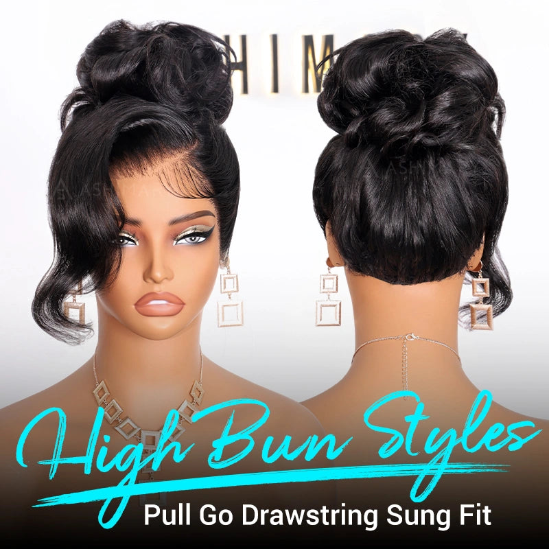 Peacock Curls Pull Go 13x6 Full Glueless Lace Front Wig Pre-Styled Heavy Layers Cut Human Hair - Image 17