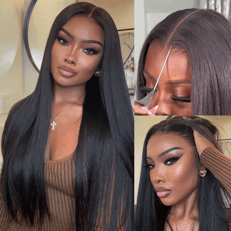 Ashimary Pull Go 13x6 Full Glueless Wig Transparent Lace Front Wig Straight Brazilian Human Hair - Image 14