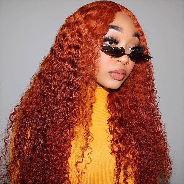 Deep Wave 13*4 13*6 Curly Ginger Color Wig Lace Wigs 180% 250% Density Lace Front Wigs Ashimary Hair - Image 5