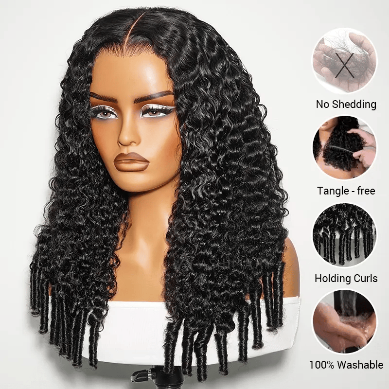 Brown Highlight Burmese Curly Glueless 13x6 Full Pull Go Lace Front Pre-Everything Human Hair Wig - Image 10
