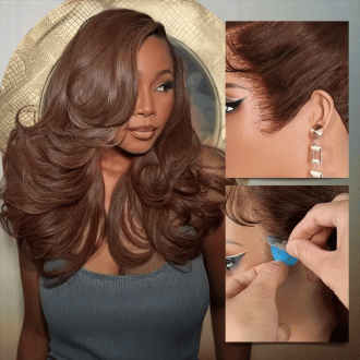 Chocolate Brown Peacock Curls Pull & Go 13x6 Full Glueless Lace Front Wig Human Hair Pre-Styled with Heavy Layers