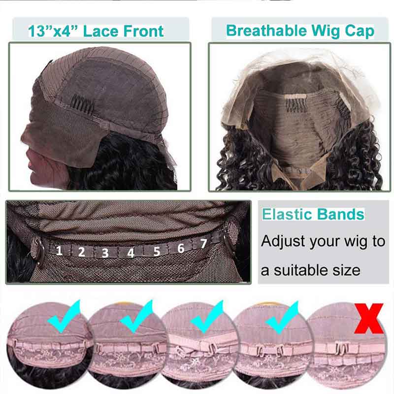 Glueless Deep Wave Bohemian Bob Transparent Lace Closure Wig - Image 9