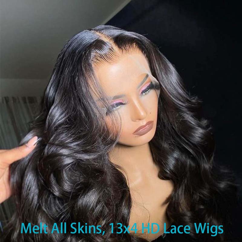 Invisible HD 13x4 Lace Front Wig Body Wave Real Human Hair Transparent Lace - Image 6