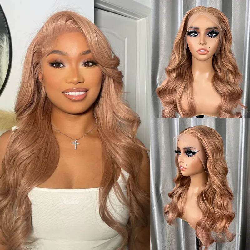 Ashimary Light Flaxen Brown Color 13x4 Lace Front Body Wave Wig - Image 2