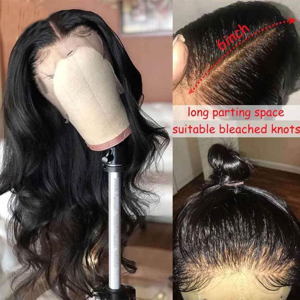 13x6 Clear HD Transparent Lace Front Human Hair Body Wave Wig - Image 4