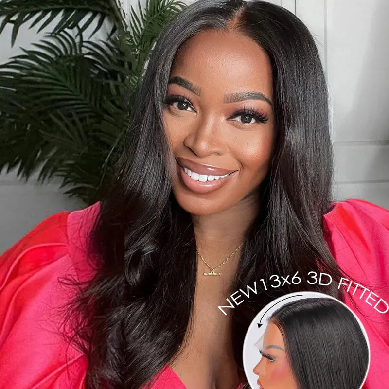 Pull Go 13x6 Full Wig Transparent Lace Parting Max Yaki Straight Wig Natural Black Color Ashimary Hair - Image 5