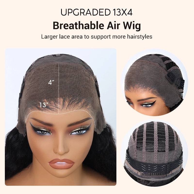 Air Wig|Upgrade 13x4 Pre Cut Lace Wear Go Glueless Deep Wave Wig with Pre Bleached Knots & Plucked Hairline - Image 8