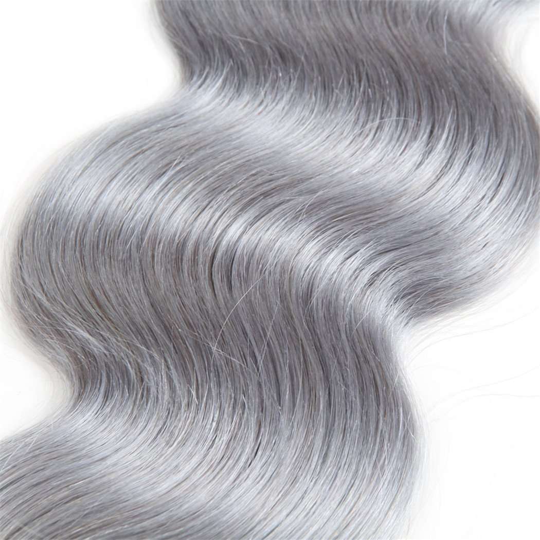 4 Bundles Grey Ombre Hair Body Wave Brazilian Human Hair Bundles - Image 4
