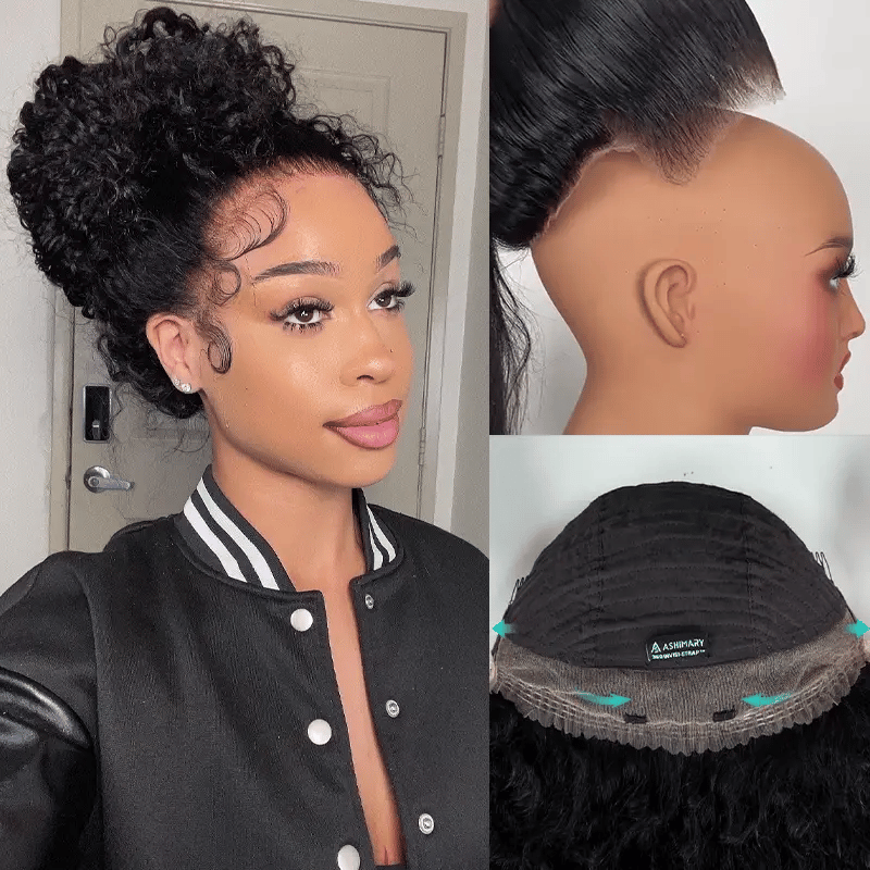 Water Wave Invisi Strap Snug Fit 360 Transparent Lace Frontal Bleached Knots Pre Cut Lace Wig - Image 2