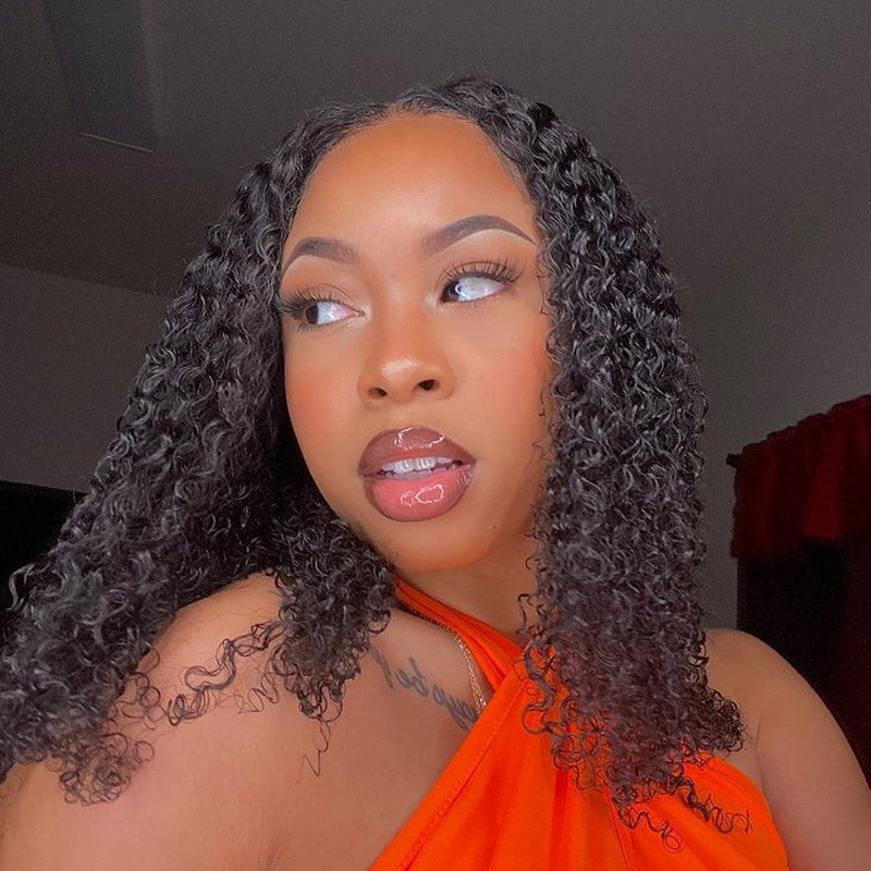 10A Short Kinky Curly Hd Transparent Lace Frontal Bob Wigs - Image 5