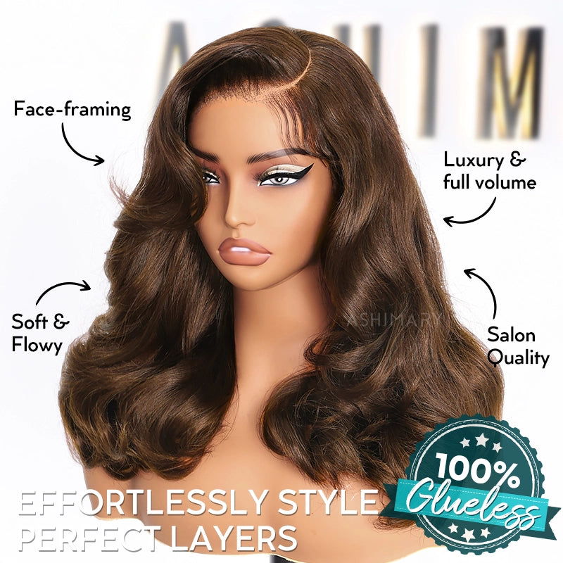 Glueless Pre-Styled Body WaveBob Wig Chocolate Brown Ready To Go Layer Wavy Human Hair Wig With Baby Hair - Image 8