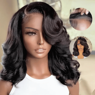 Pre-Styled Right Side Part Body Wave Short Bob Wig Transparent Lace Human Hair Wigs