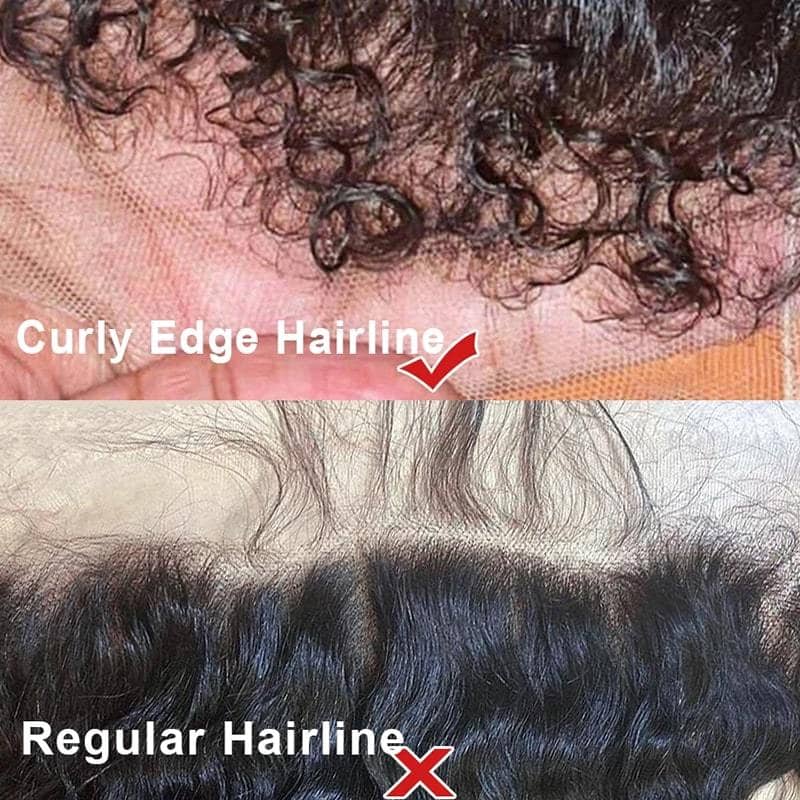 Ventilated Natural 4C Edges Water Wave 13X4/13x6 Transparent HD Lace Front Wig With Realistic Hairline - Image 3