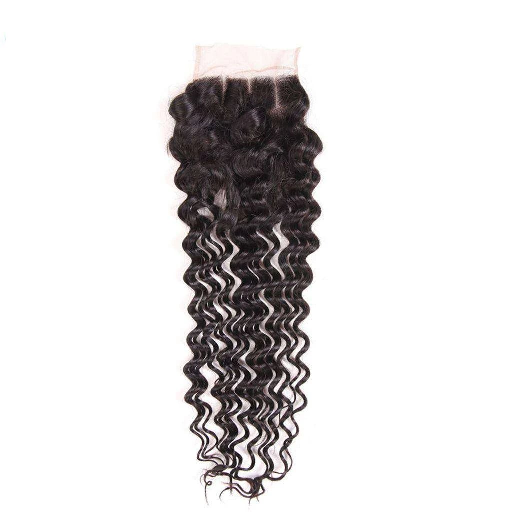 Deep Wave Hair 4x4Inchs Lace Closure Natural Color 100% Human Hair - Image 2