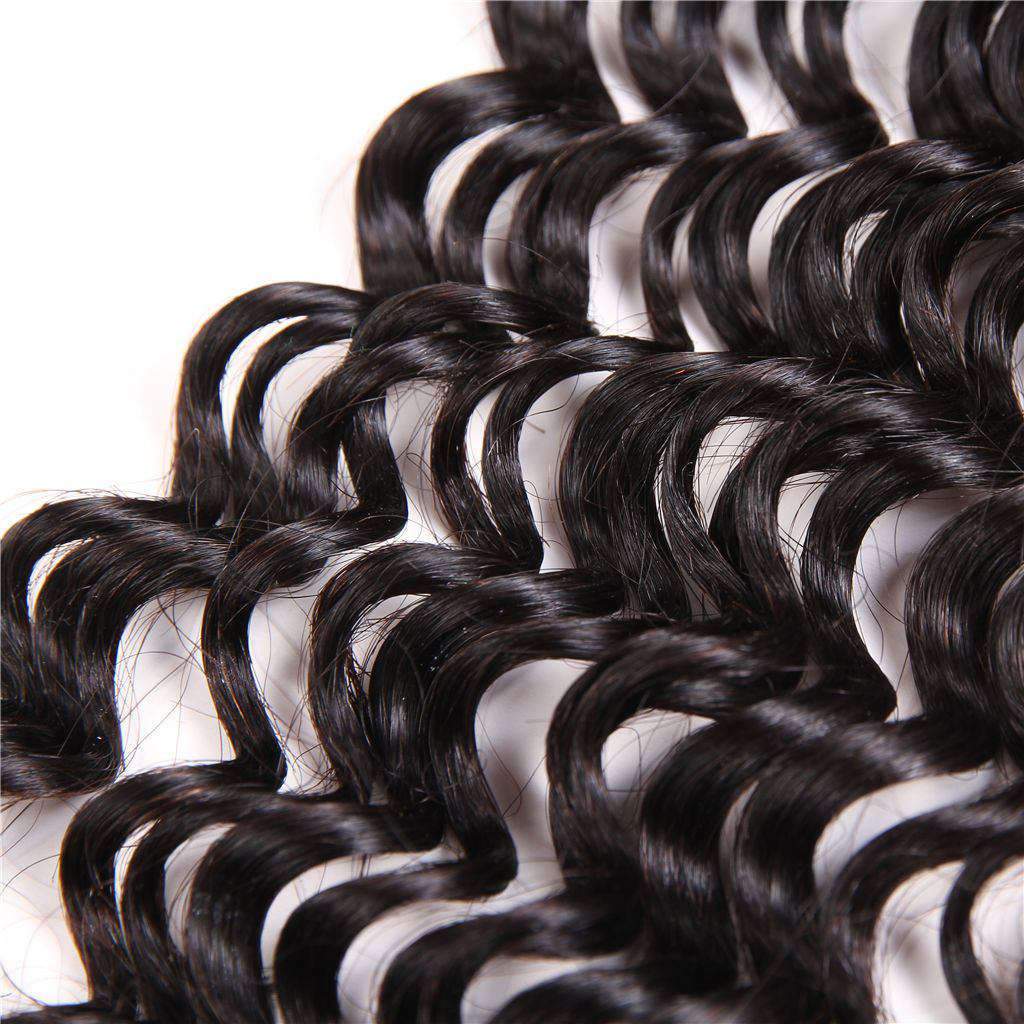 Deep Wave Hair 4x4Inchs Lace Closure Natural Color 100% Human Hair - Image 4