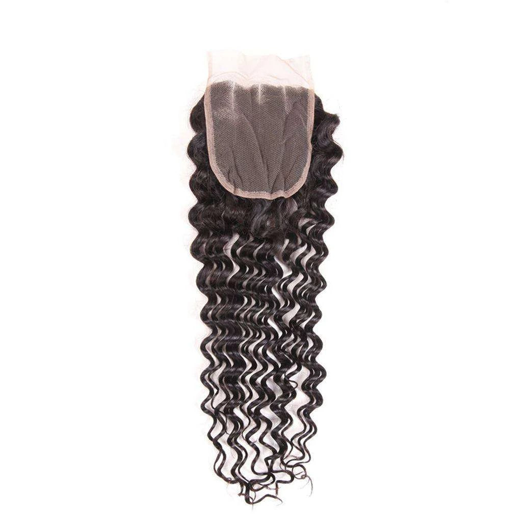 Deep Wave Hair 4x4Inchs Lace Closure Natural Color 100% Human Hair - Image 3