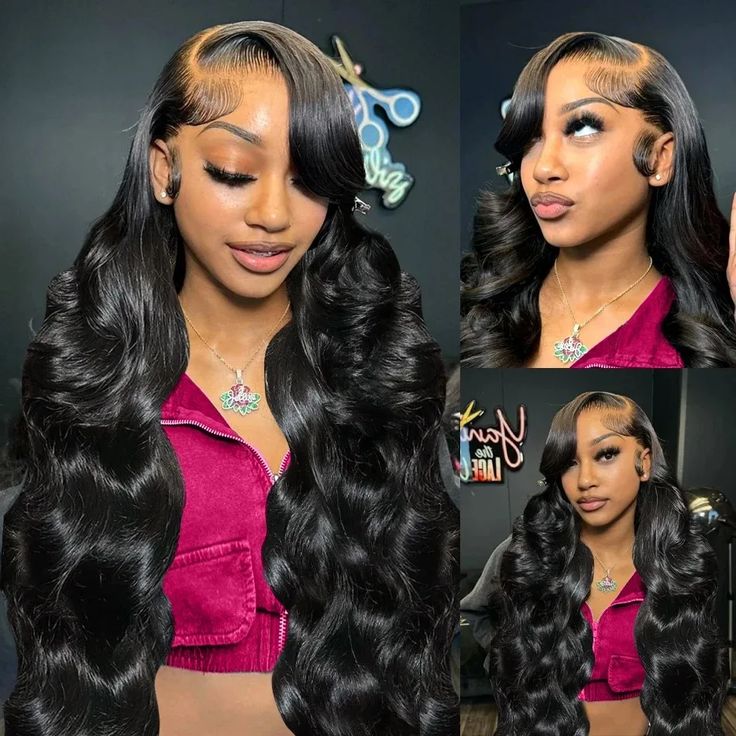 Pull Go 13x6 Full Glueless Wig Transparent Lace Front Wigs Body Wave Natural Black Ashimary Hair - Image 14