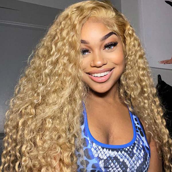 #27 Light Brown 13x4 13x6 Frontal Lace Wigs Pre-plucked Deep Wave Human Hair - Image 4