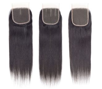 Ashimary Straight Hair 4x4Inchs Lace Closure Natural Color Remy Hair Closure 100% Human Hair