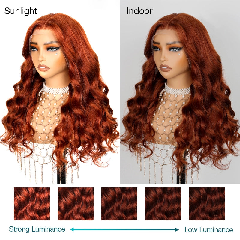 Reddish Brown Colored Body Wave Human Hair Lace Frontal Wigs 13x4 13x6 Ashimary Virgin Hair Front Wigs - Image 15