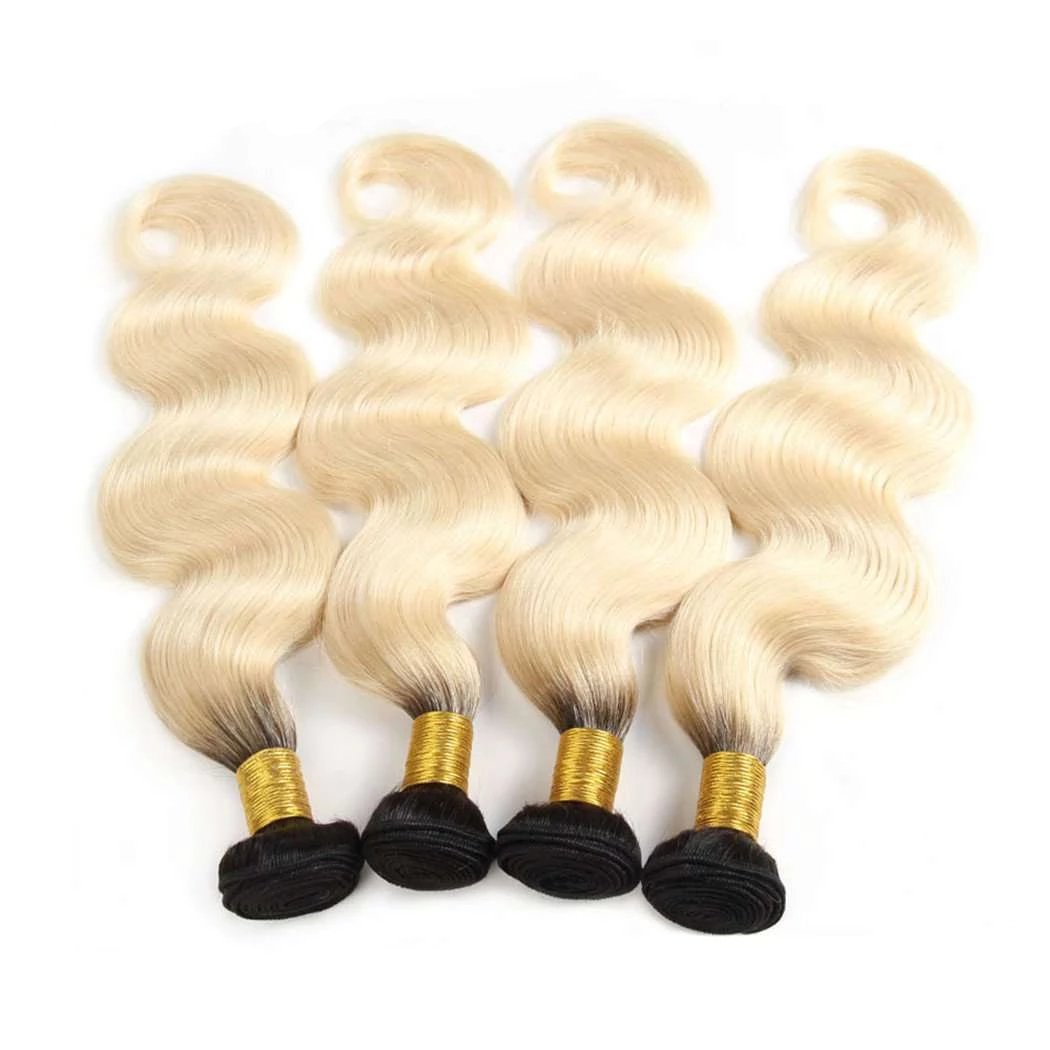 4 Bundles 1b/613 Ombré Blonde Hair Body Wave Brazilian Human Hair - Image 3