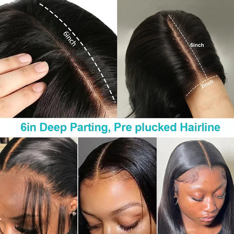 40 Inch Silky Straight Lace Wig Glueless and Sleek Natural Black 100% Human Hair Long Length - Image 5