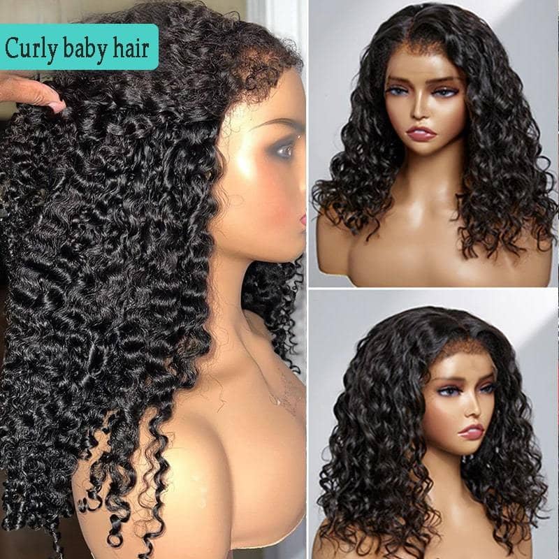 4C Edges Water Wave Hair Realistic Hairline 5x5 Transparent HD Lace Closure WIgs - Image 7