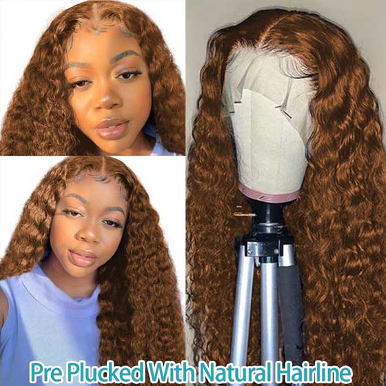 Brown Wig #30 Deep Wave 13*4 13*6 Lace Wigs Pre-plucked Human Hair Lace Front Wigs Luxurious Customization - Image 4