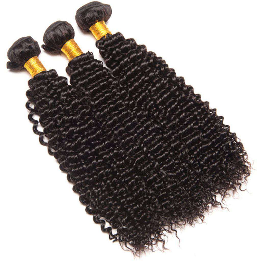 4 Bundles 10A Kinky Curly Hair Human Hair Bundles Natural Color