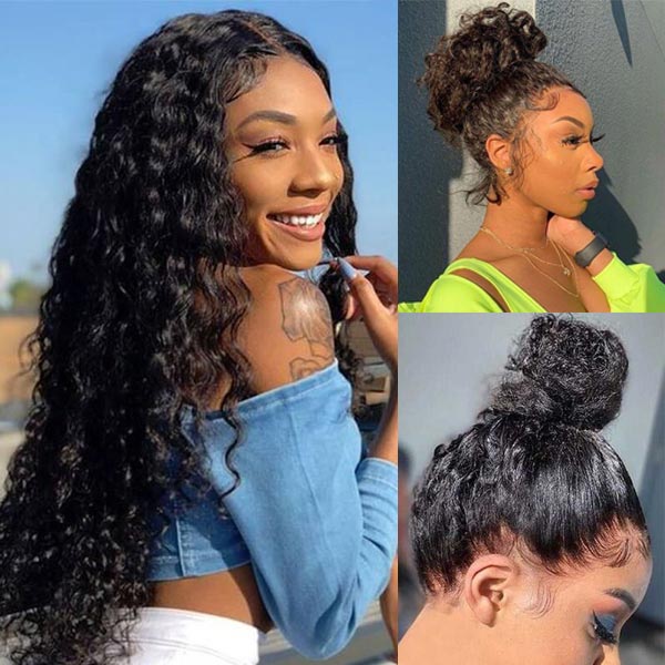 Pre Plucked Deep Wave 360 Lace Frontal Wig with Baby Hair Brazilian Hair - Image 9