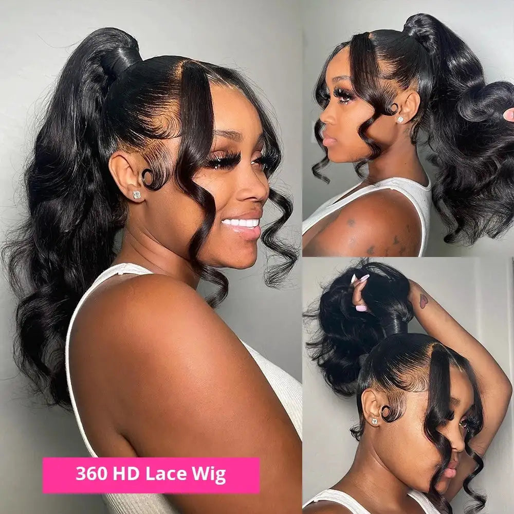 Clear 360 Transparent Lace Body Wave Human Hair Wig - Image 3
