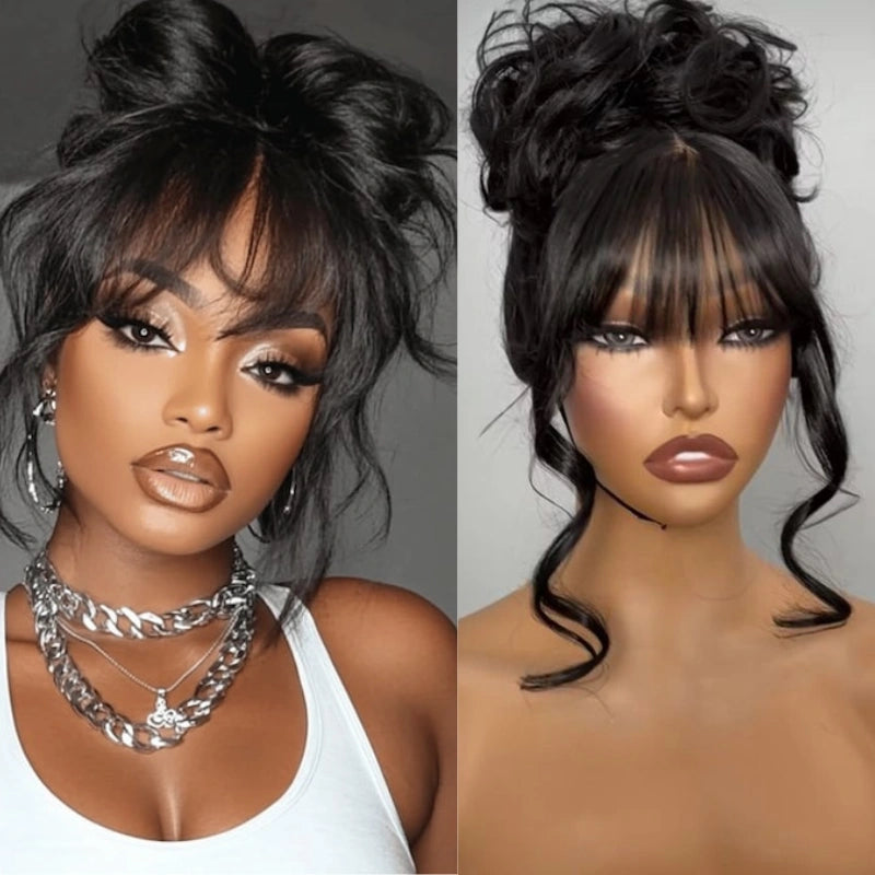 Layer Cut Body Wave With Bang 360 Invisi Strap Lace Frontal Wig Glueless Salon Hairstyles - Image 2