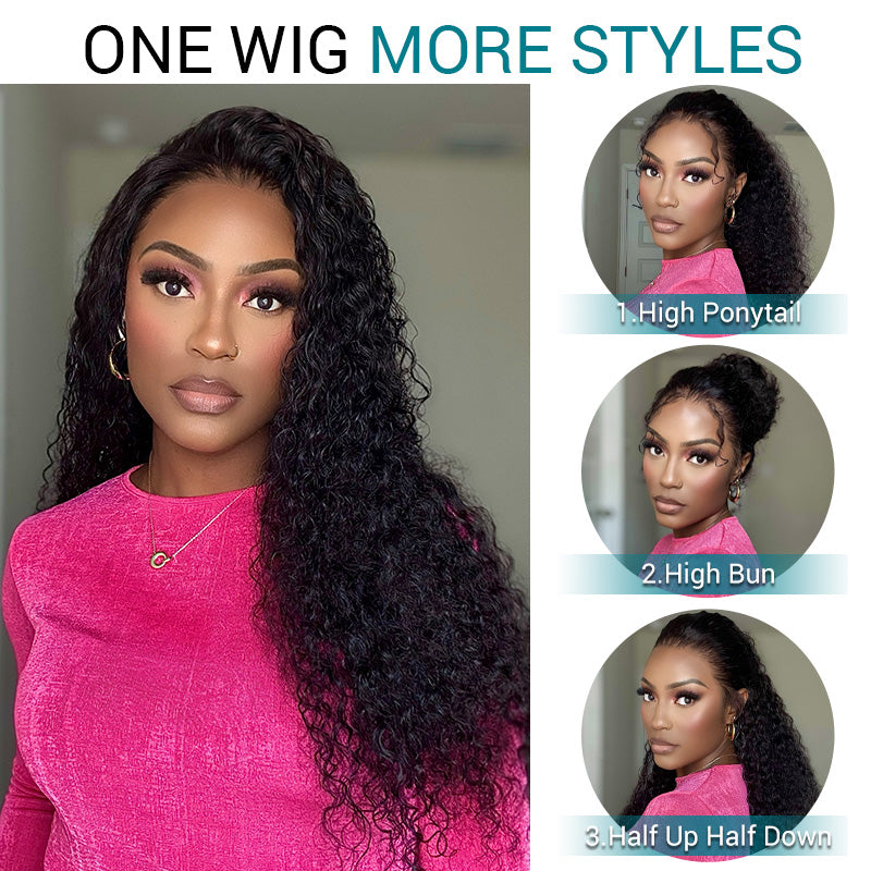 Water Wave Invisi Strap Snug Fit 360 Transparent Lace Frontal Bleached Knots Pre Cut Lace Wig - Image 6