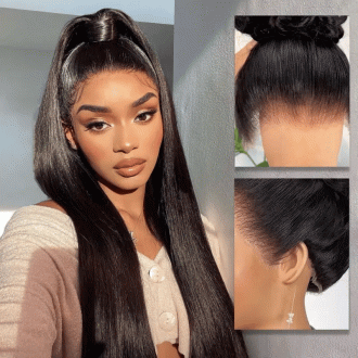Silky Straight Invisi Strap Snug Fit 360 Transparent Lace Frontal Bleached Knots Pre Cut Lace Optional Wig