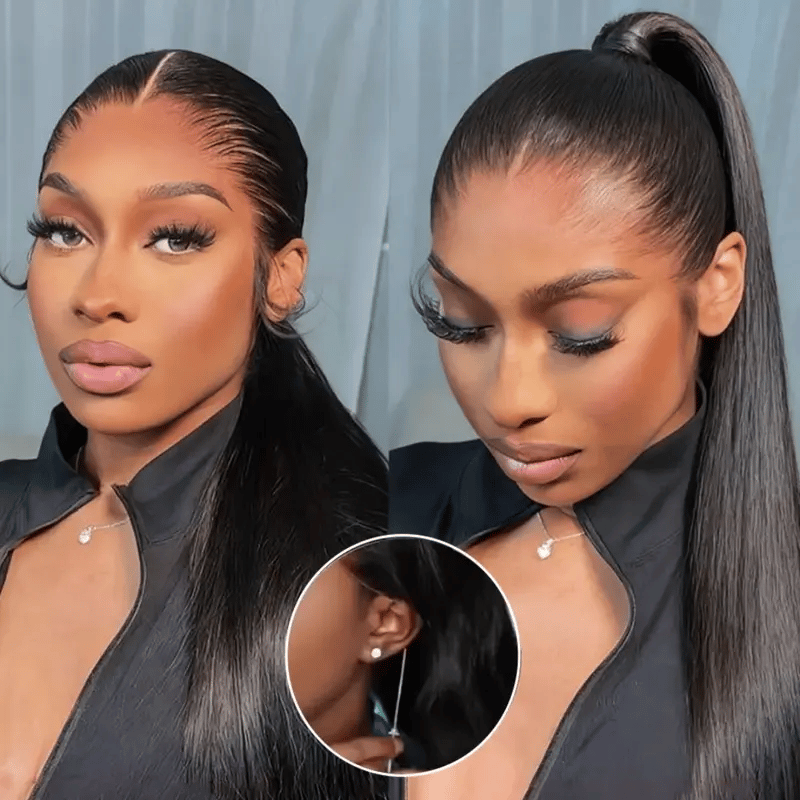 Silky Straight Invisi Strap Snug Fit 360 Transparent Lace Frontal Bleached Knots Pre Cut Lace Optional Wig - Image 2