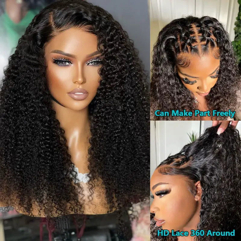 360 Lace Front KinkyCurly Human Hair Wig For Women - Image 5