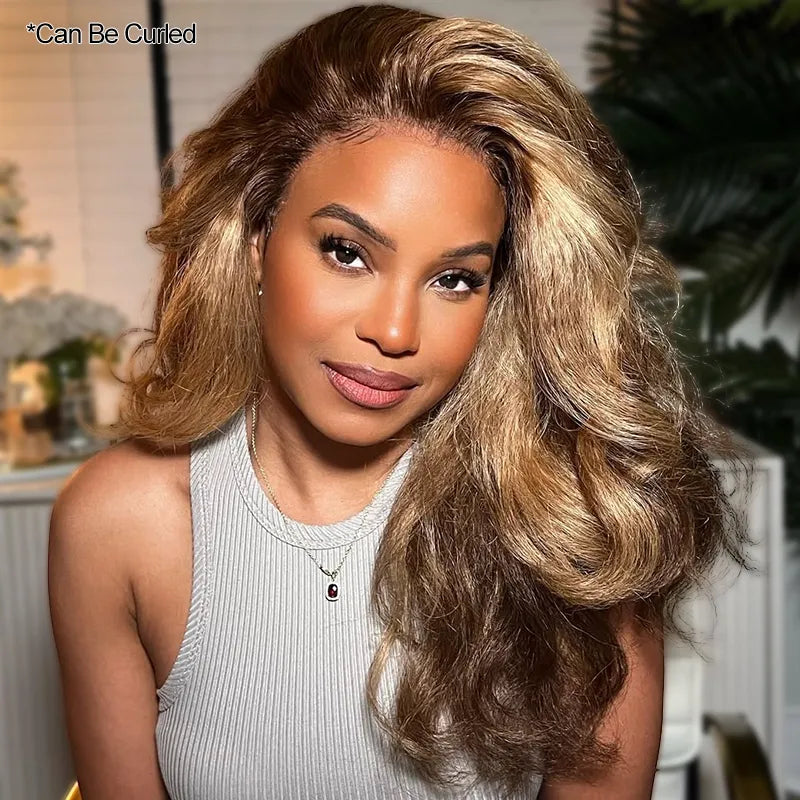 Ashimary 360 Invisi Strap Upgrade Glueless Highlight Brown Kinky Straight Lace Frontal Wig With Pre-Bleached Seamless Knots 4D Auto-Fit Cap - Image 4