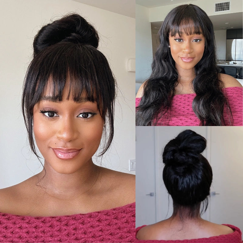 Layer Cut Body Wave With Bang 360 Invisi Strap Lace Frontal Wig Glueless Salon Hairstyles - Image 14