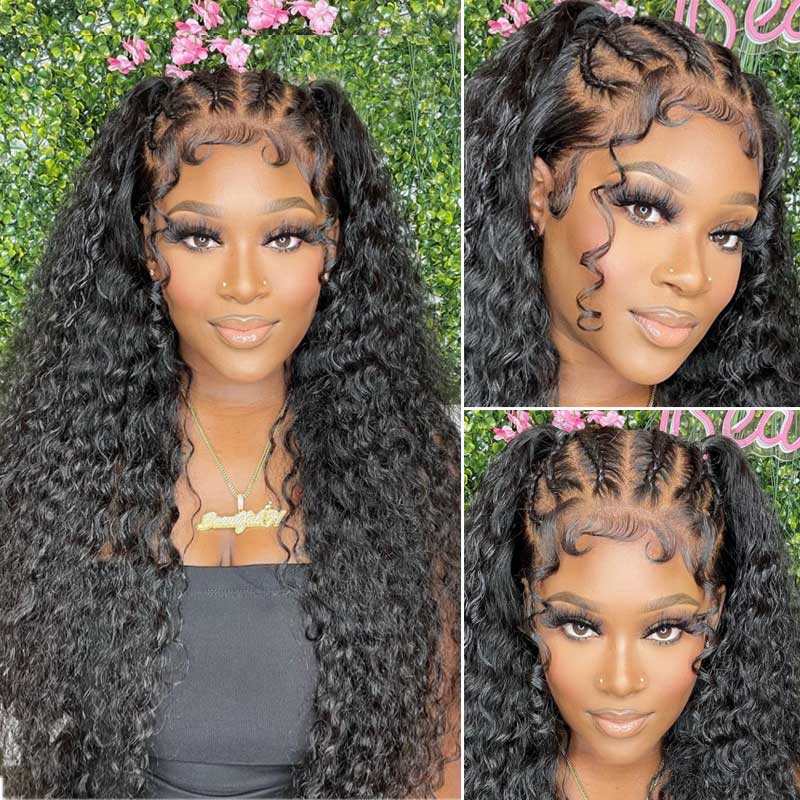 Pre Plucked Deep Wave 360 Lace Frontal Wig with Baby Hair Brazilian Hair - Image 10