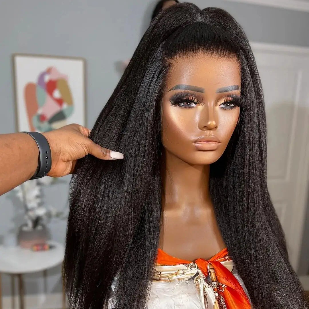 360 Lace Front KinkyStraight Human Hair Wigs For Women - Image 11